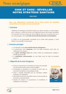 Première page de la note stratégique de la note d'urgence