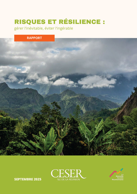 Couverture du rapport Risques et résilience du CESER de La Réunion