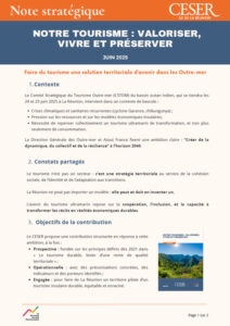 Note stratégique : Notre tourisme, valoriser, vivre et préserver